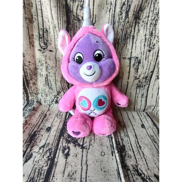 Care Bear Share bear hoodie unicorn buddy plush - Picture 1 of 9